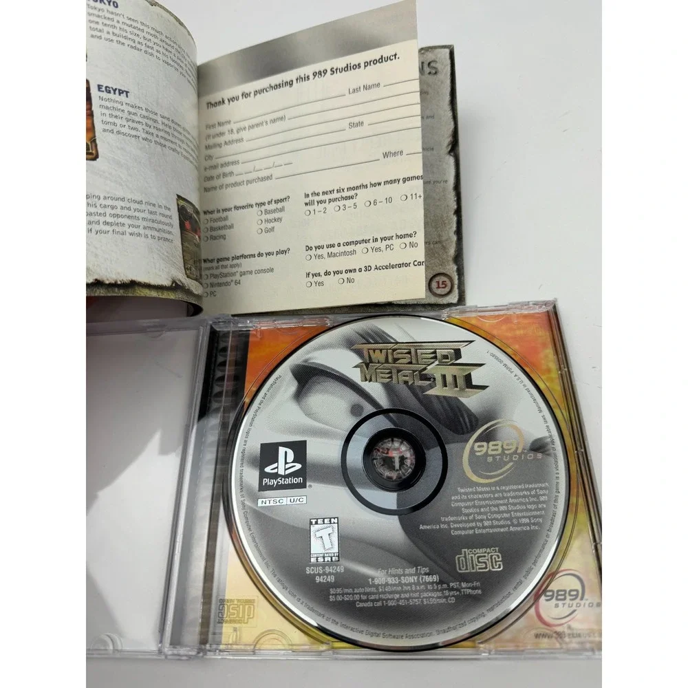 Twisted Metal Lot of 3 1 2 3 PS1 PlayStation 1 CIB Complete Discs are Excellent